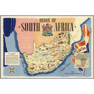 MAPA :: UNION OF SOUTH AFRICA :: 70 x 50 cm