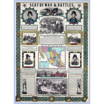 MAPA :: SEAT OF WAR & BATTLES :: 50 x 70 cm